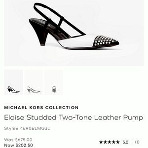 MK COLLECTION Eloise Studded Two-Tone Leather Pump